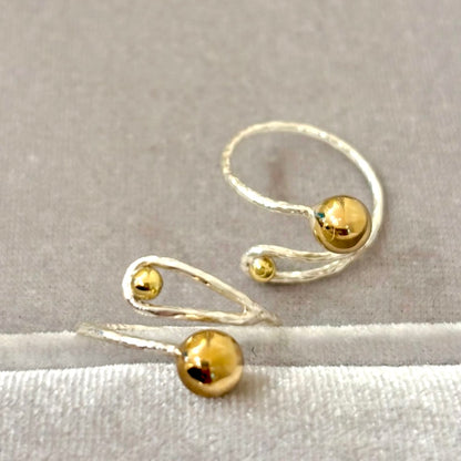 Silver925×Brass plain ring 〈Ball〉21