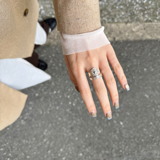 Flower plain ring 6