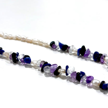 Pearl × Stone necklace 1