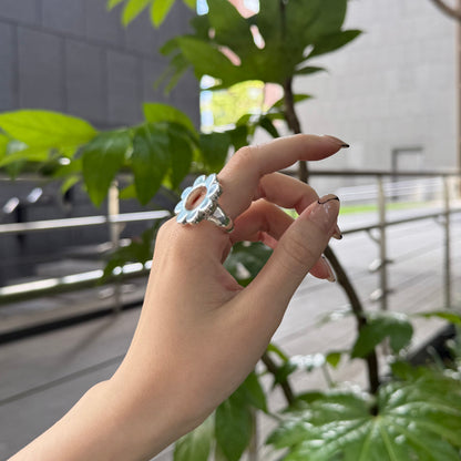 Flower plain ring 5