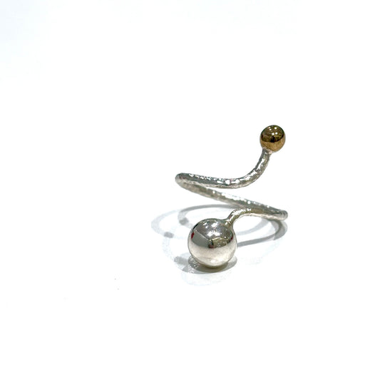 Silver925×Brass plain ring〈Ball〉24