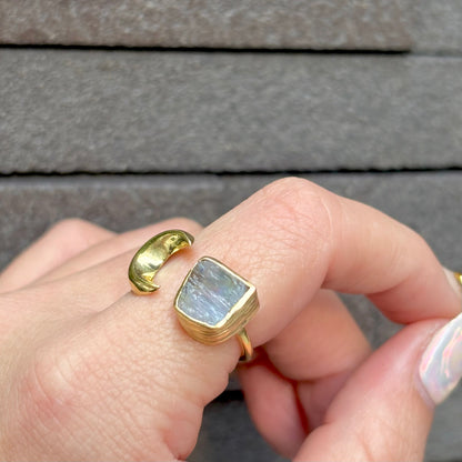 Brass Moon × Stone ring