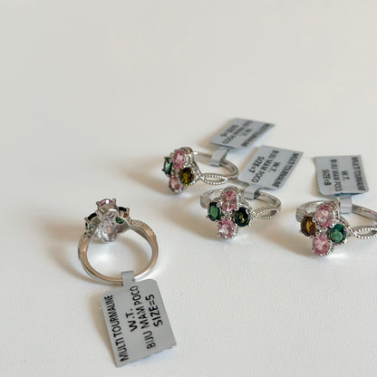 【poco】Multi tourmaline ring