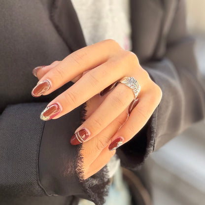 Leaf plain ring 63
