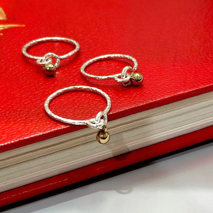 Silver925×Brass plain ring 〈Ball〉20