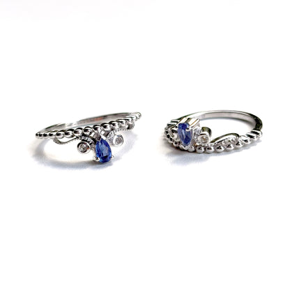 【Biju mam poco】Tiara ring  -Blue kyanite-