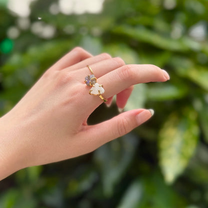 Brass 2stone ring 14