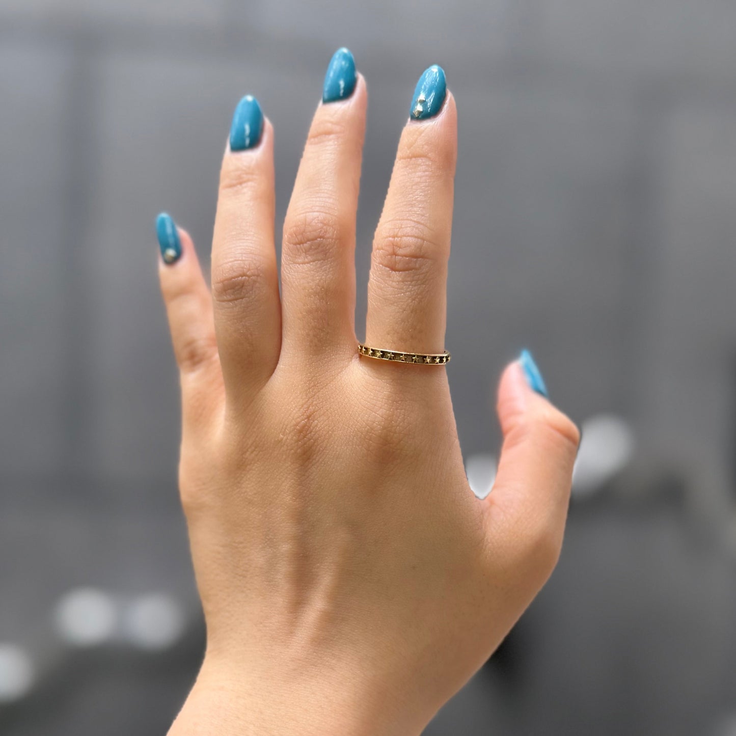 Brass star plain ring 14