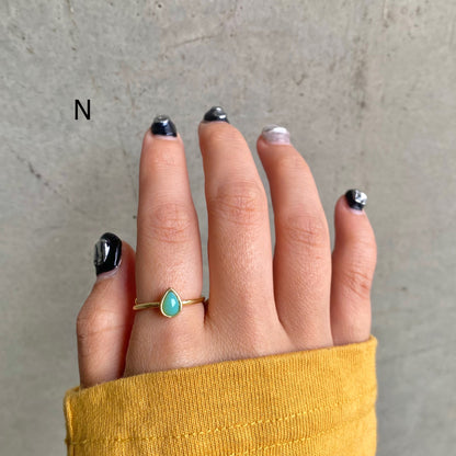 Brass petit  ring〈green〉