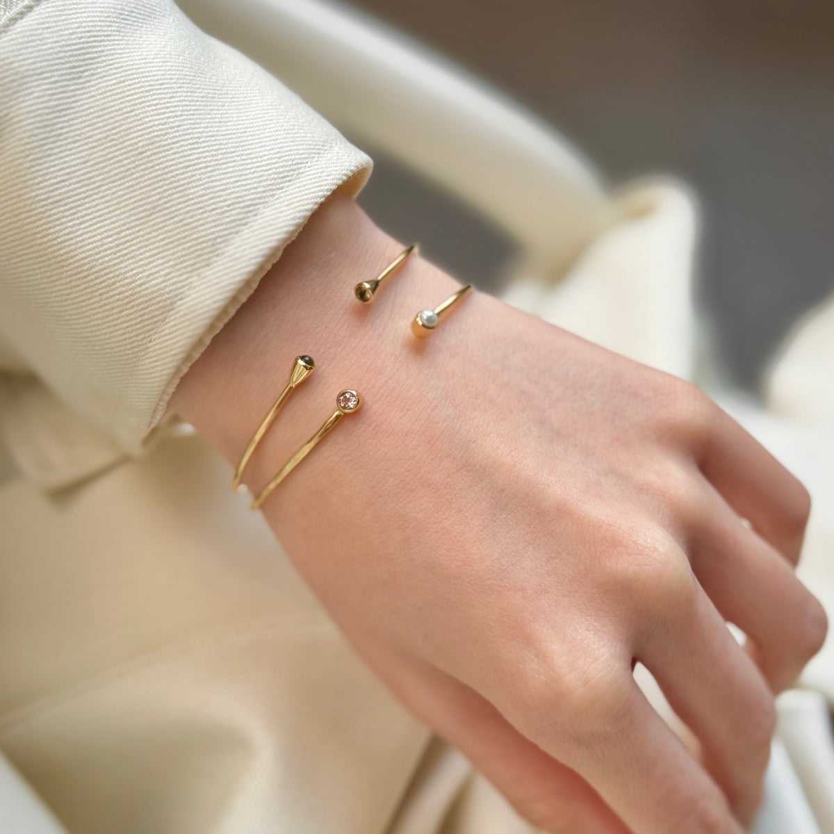Brass 2stone bangle – Biju mam