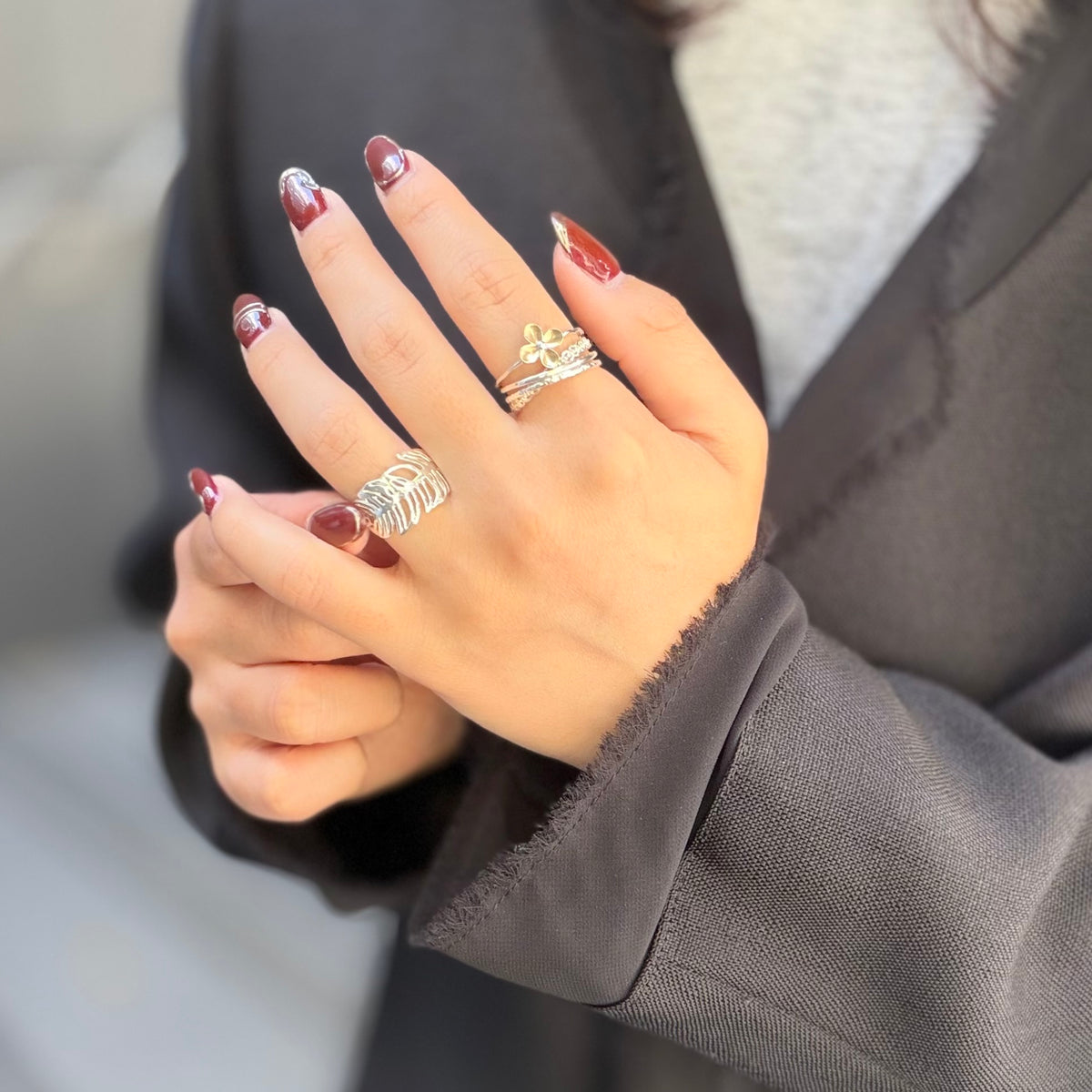 Leaf plain ring 63