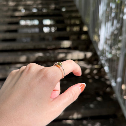 Silver925×Brass plain ring 〈Ball〉19