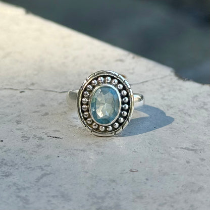 Blue topaz ring