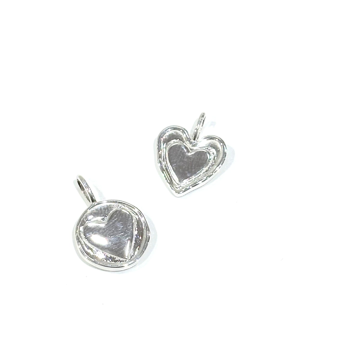 Silver925 plain charm 〈Heart〉