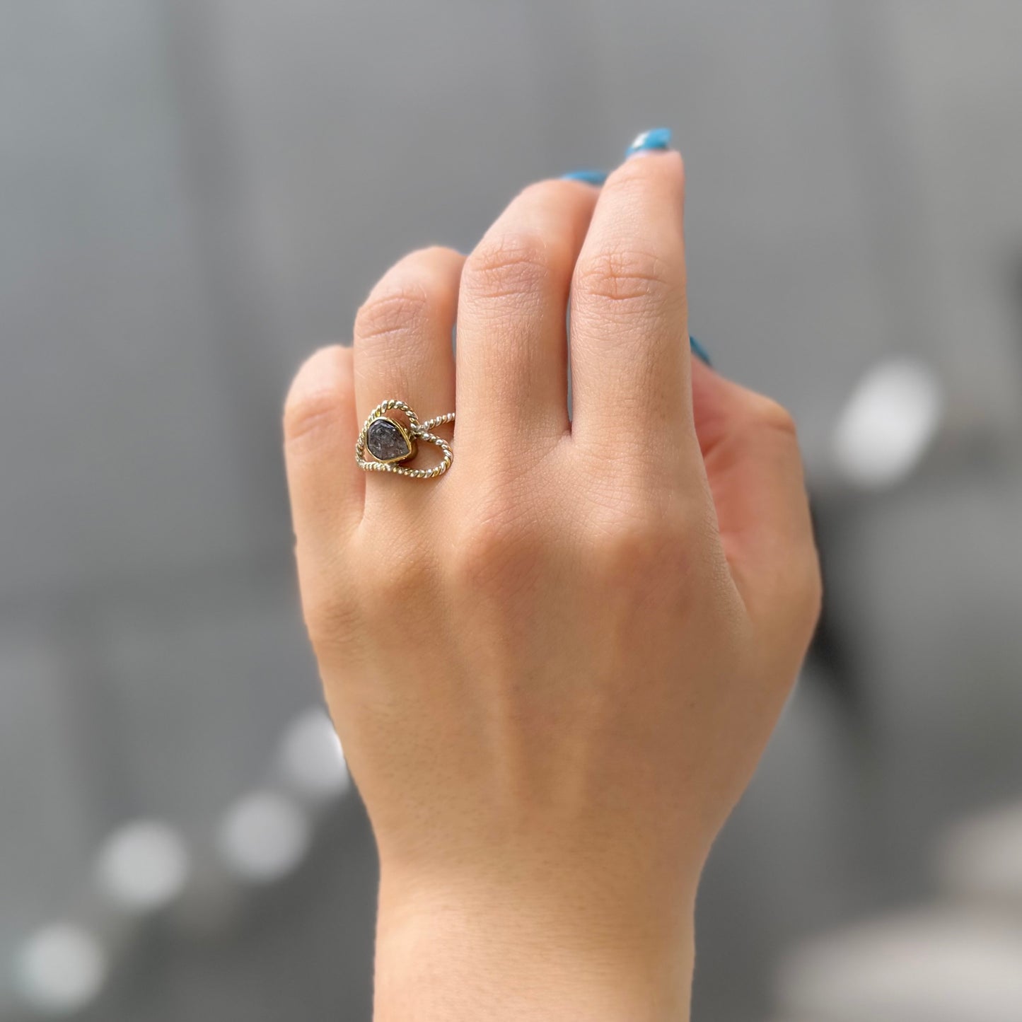 Herkimer diamond ring 13