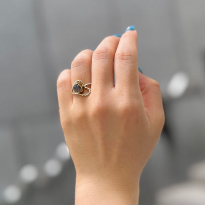 Herkimer diamond ring 13