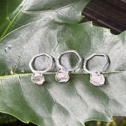 Herkimer diamond ring & ear cuff