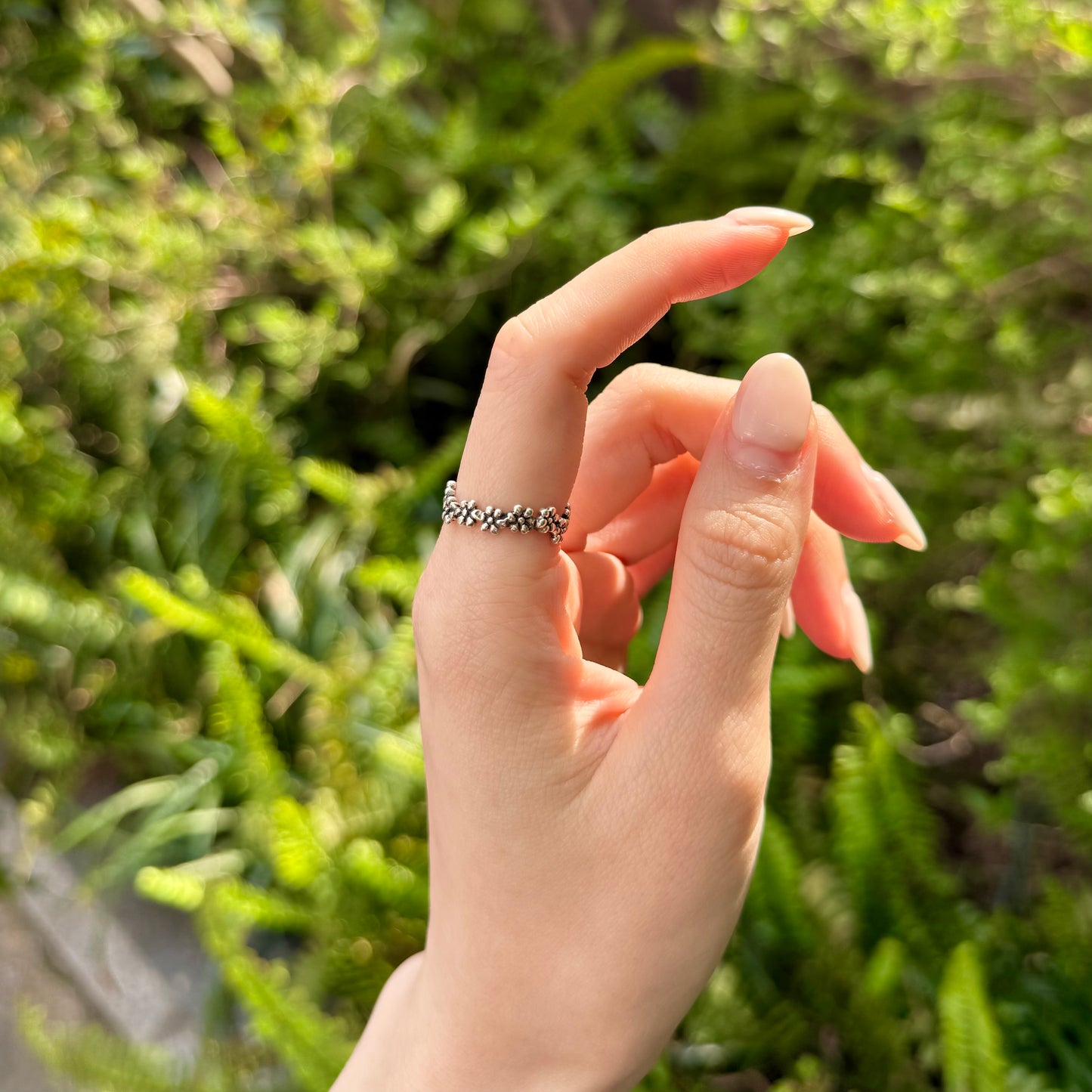 Flower plain ring 10