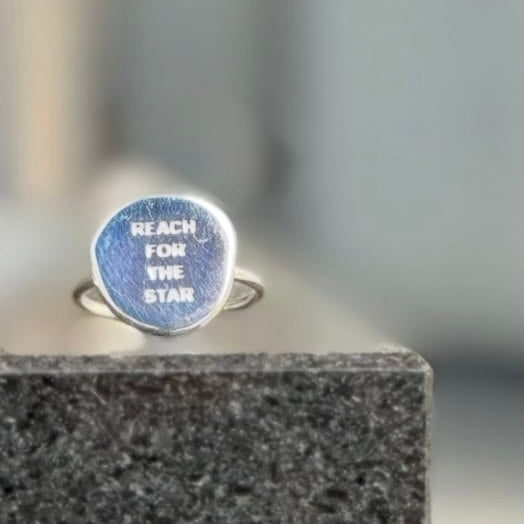 "REACH FOR THE STAR" plain ring