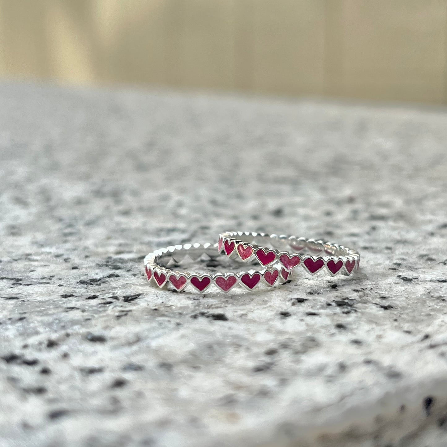 Heart enamel ring 6