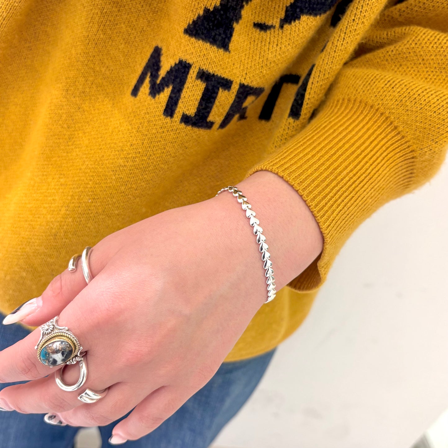 Silver925 chain  bracelet〈Heart〉