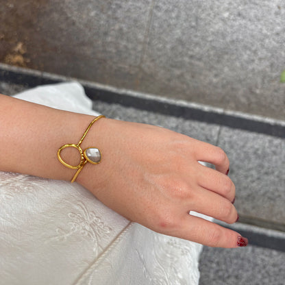 Brass 1stone bangle 2