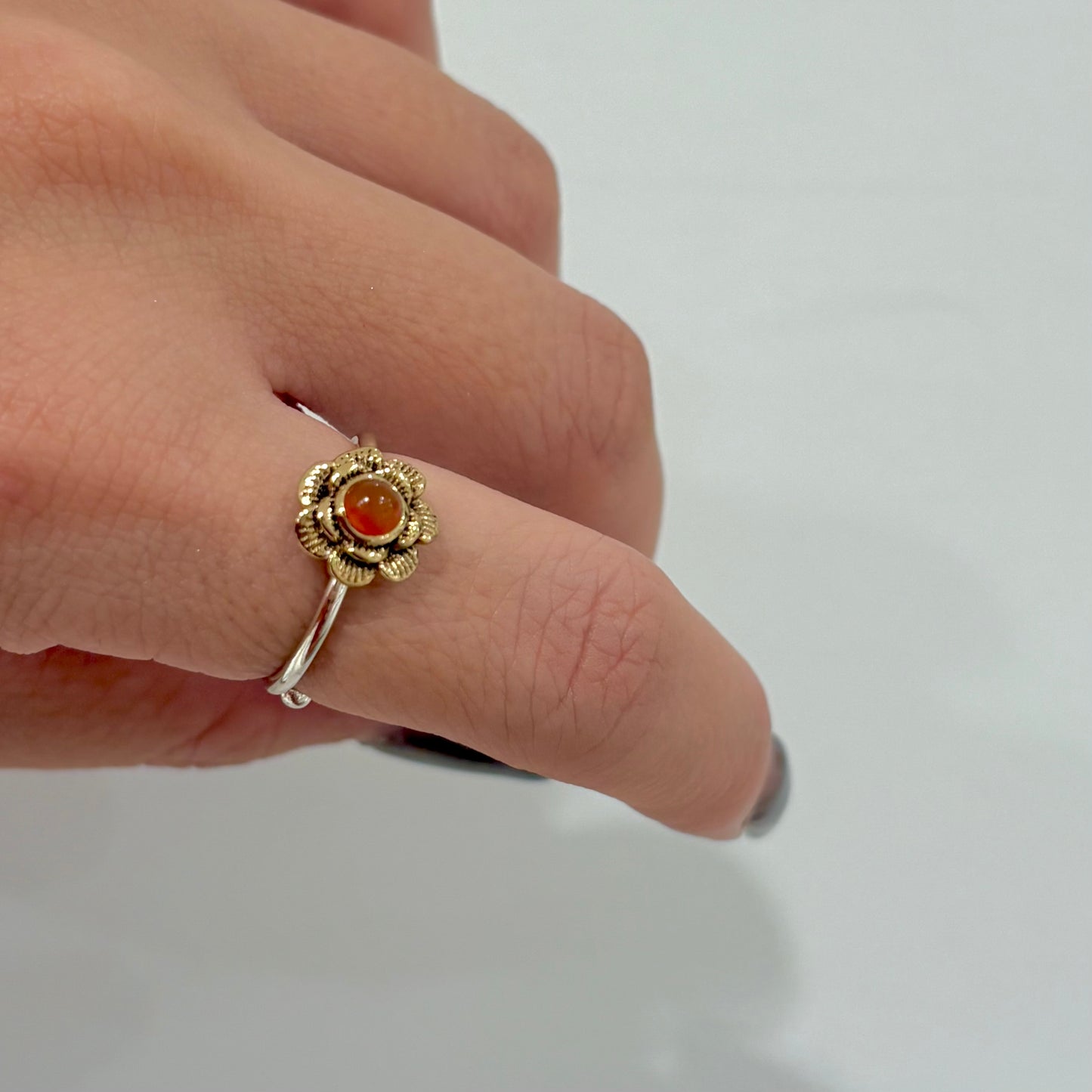 Silver925 × Brass flower ring