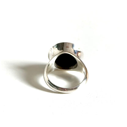 Gold sheen obsidian ring