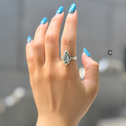 Blue topaz ring