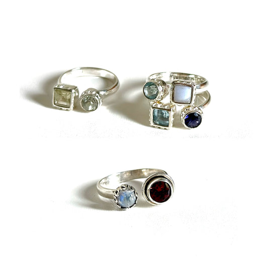 Silver925 2stone ring 13