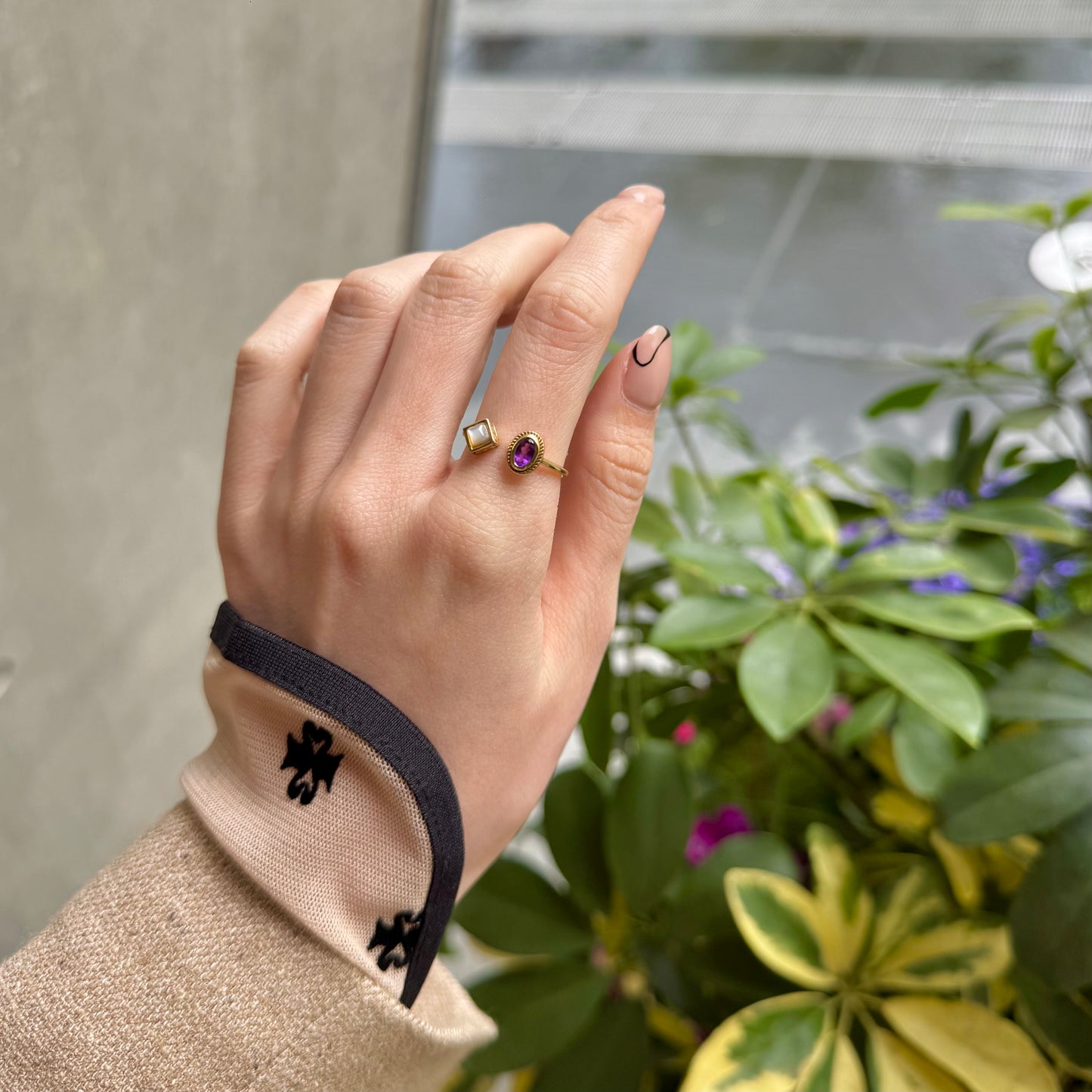 Brass 2stone ring 10