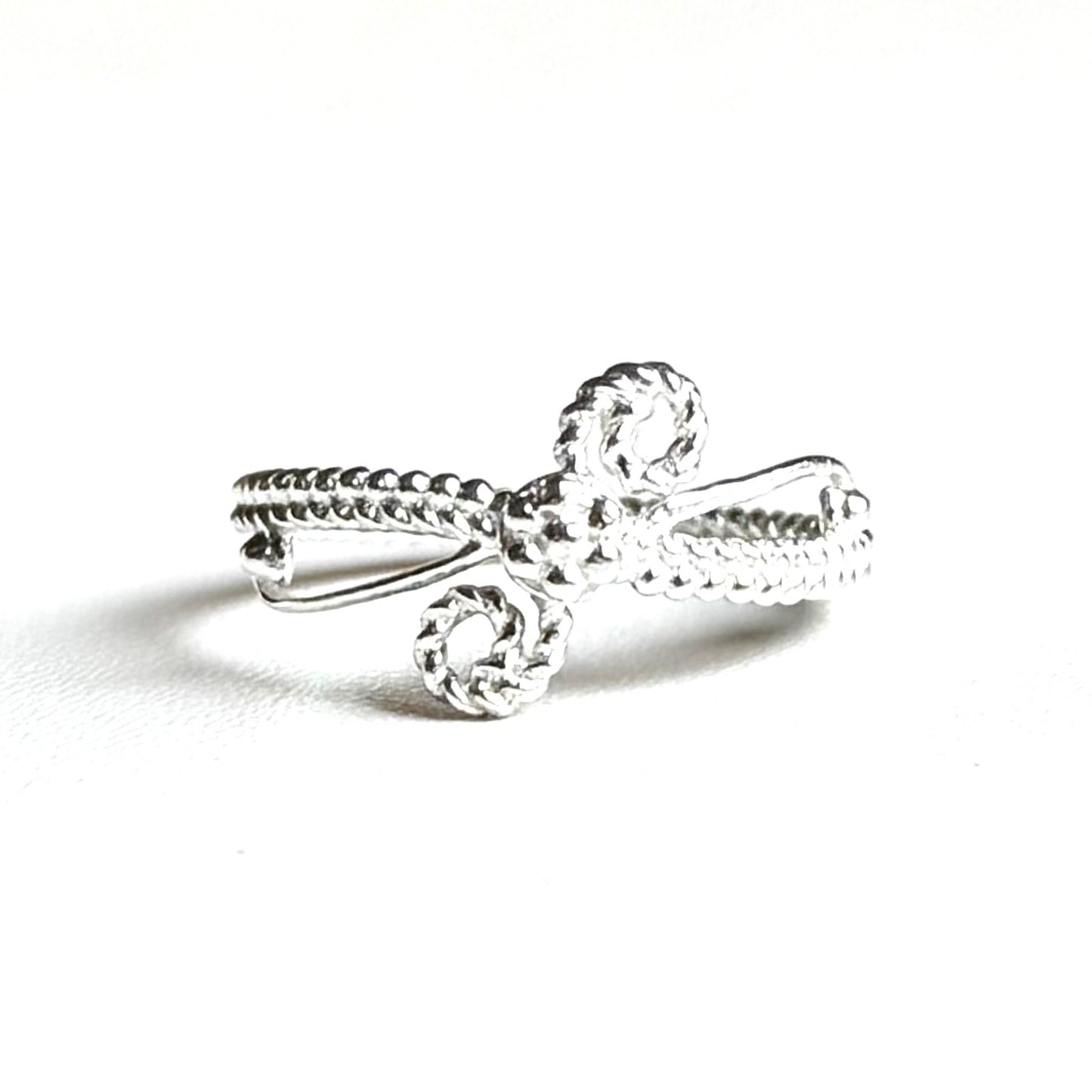 Flower plain ring 15