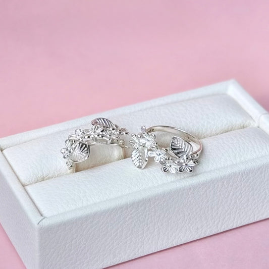 Flower plain ring 28