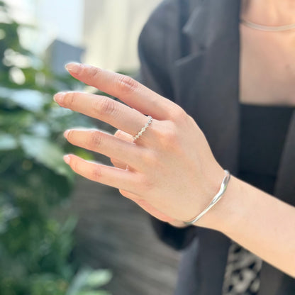 Flower plain ring 5