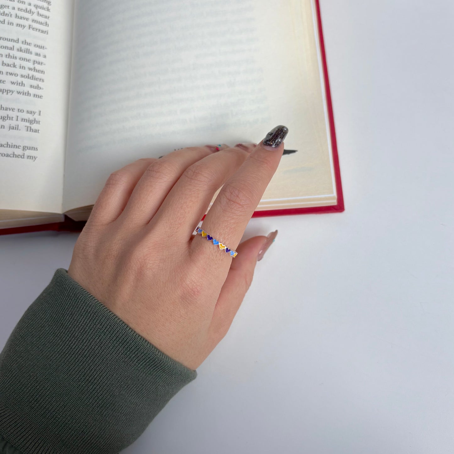 Heart enamel ring 7