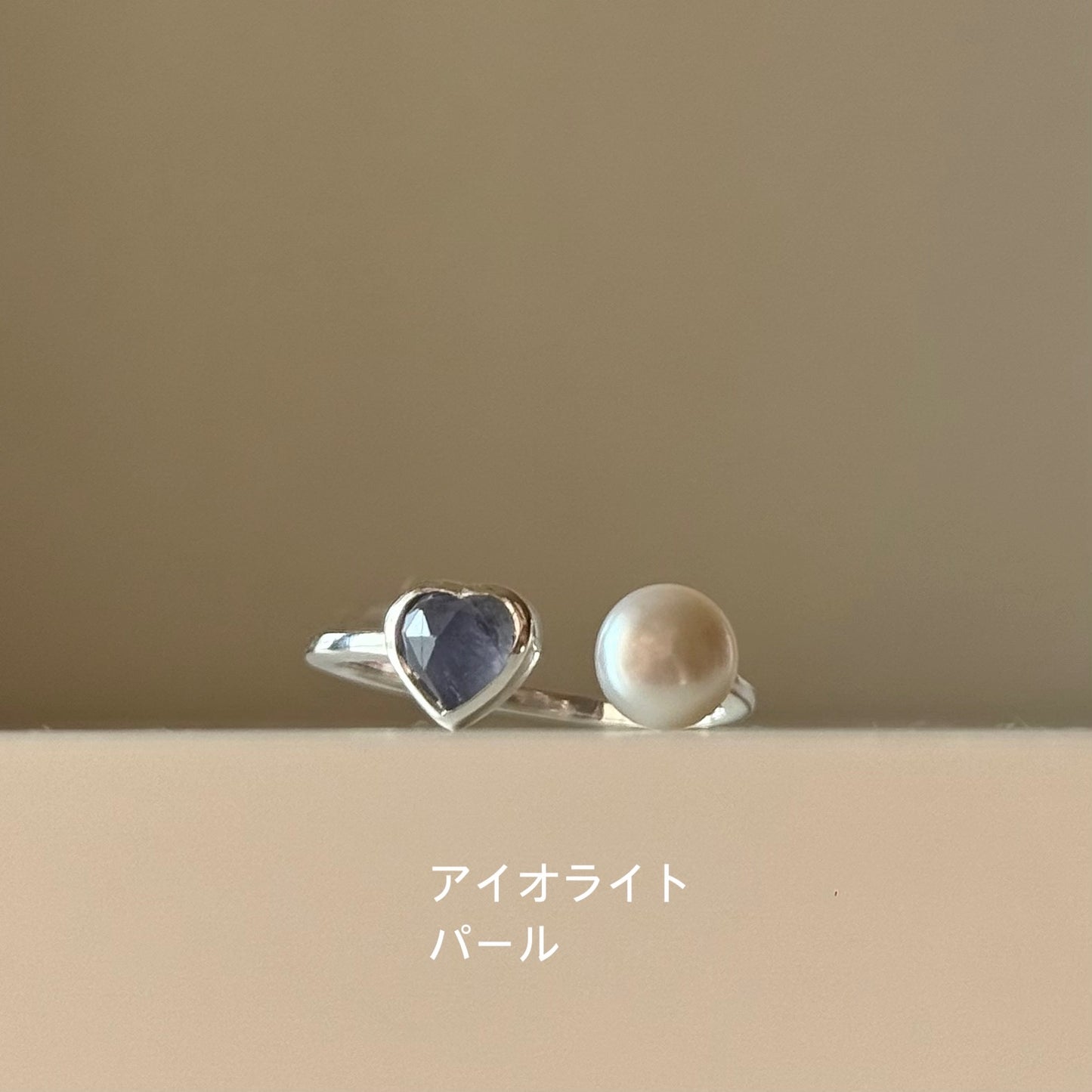 Heart×Pearl 2stone ring