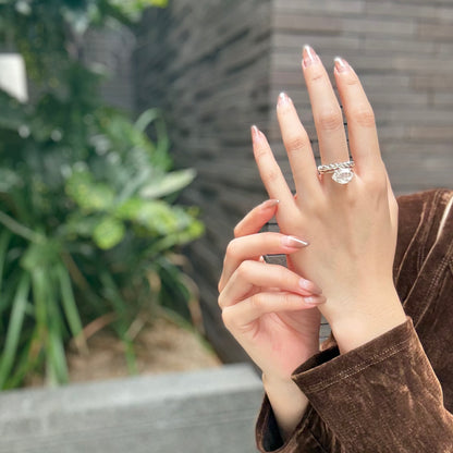 Herkimer diamond ring & ear cuff
