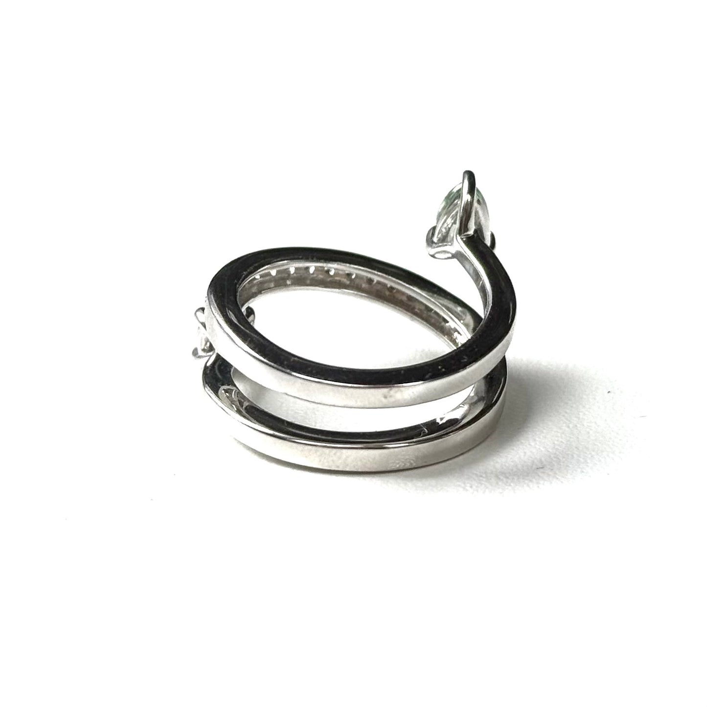 【Biju mam poco】Mulch tourmaline × white topaz ring