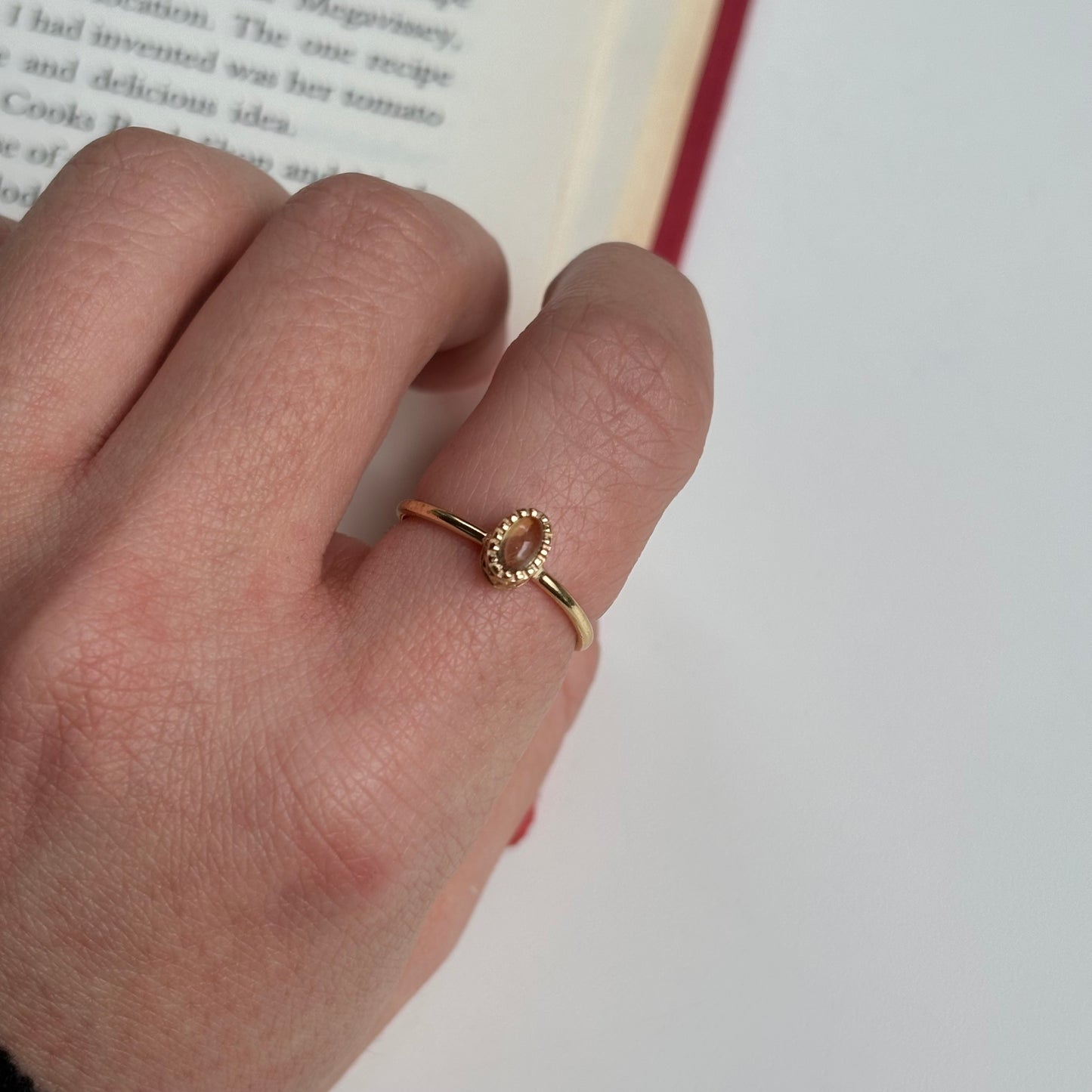 Brass petit ring〈Citrine〉