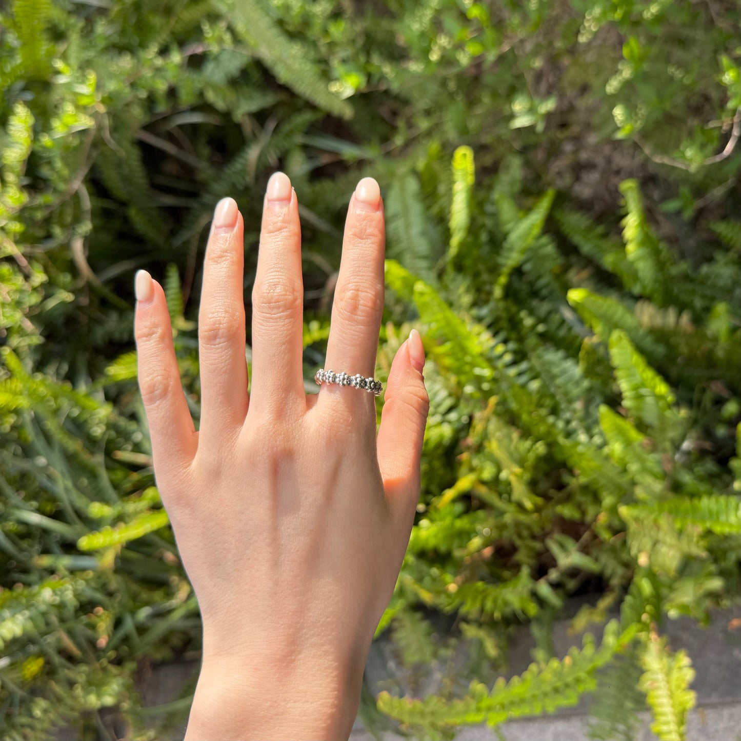 Flower plain ring 12