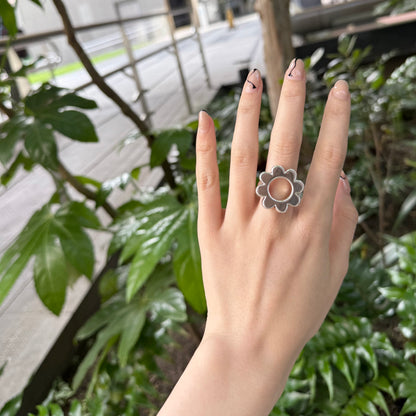 Flower plain ring 5