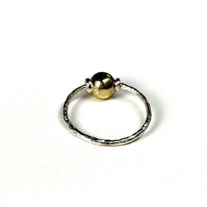 Silver925×Brass plain ring 〈Ball〉19