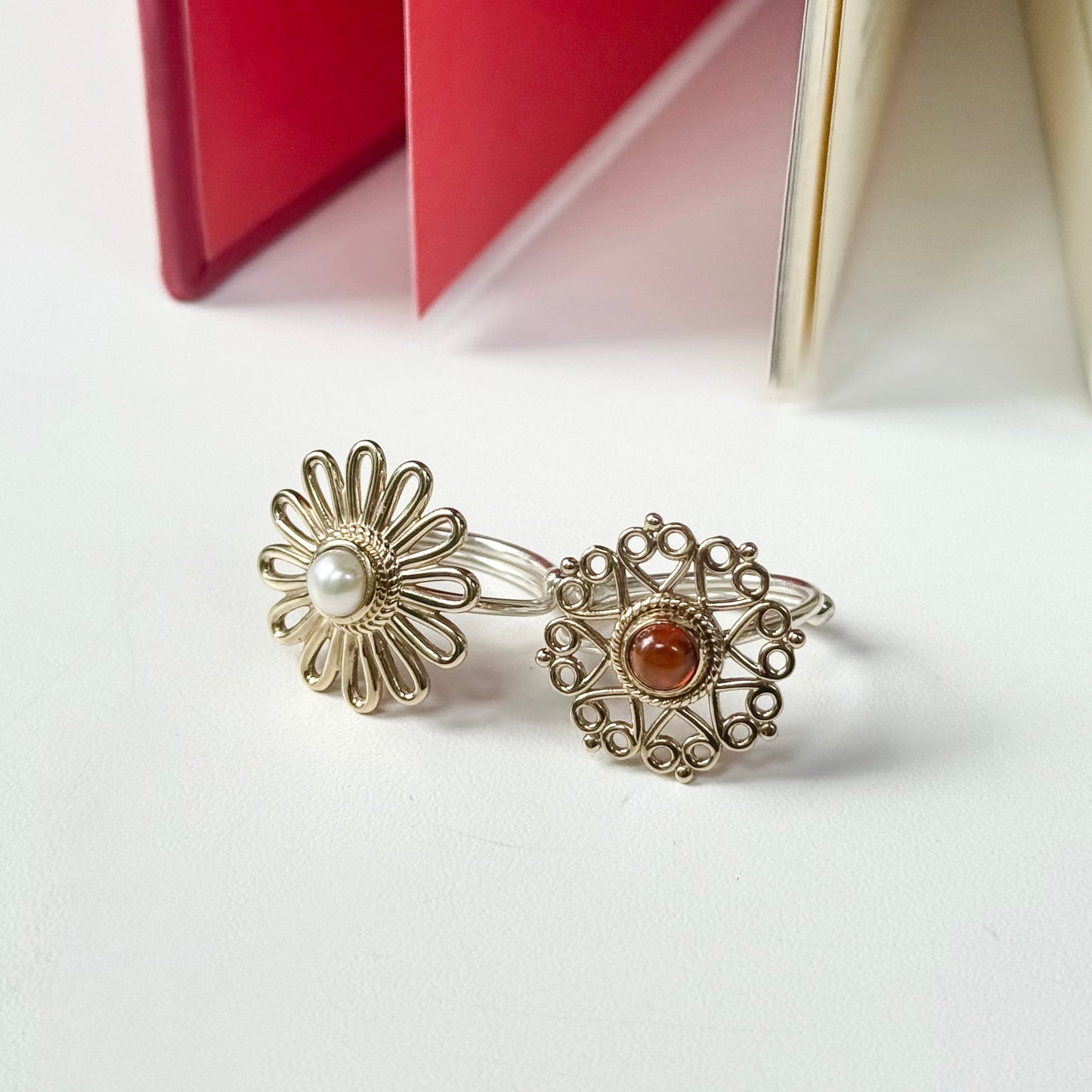 Flower design ring 13