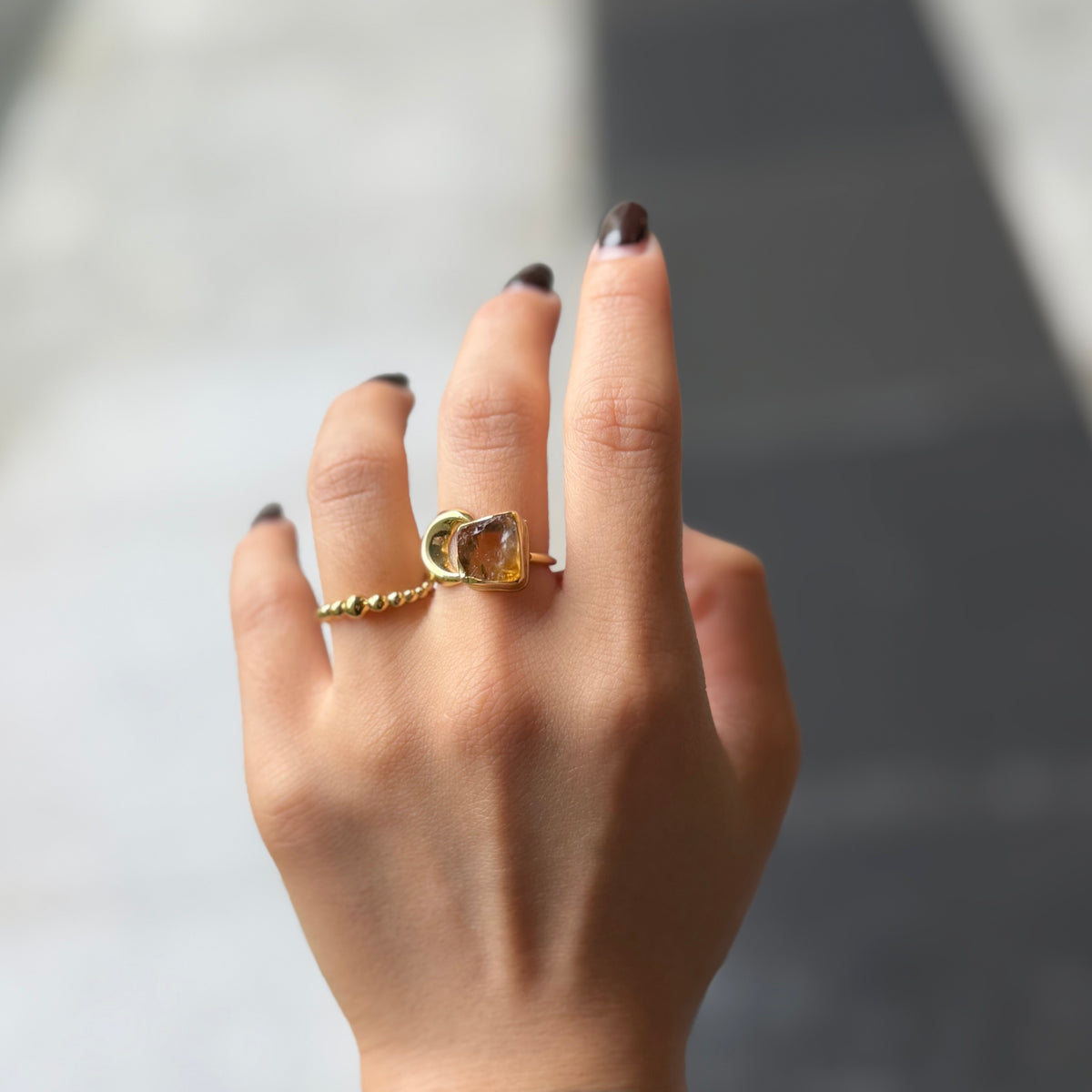Brass Moon design ring