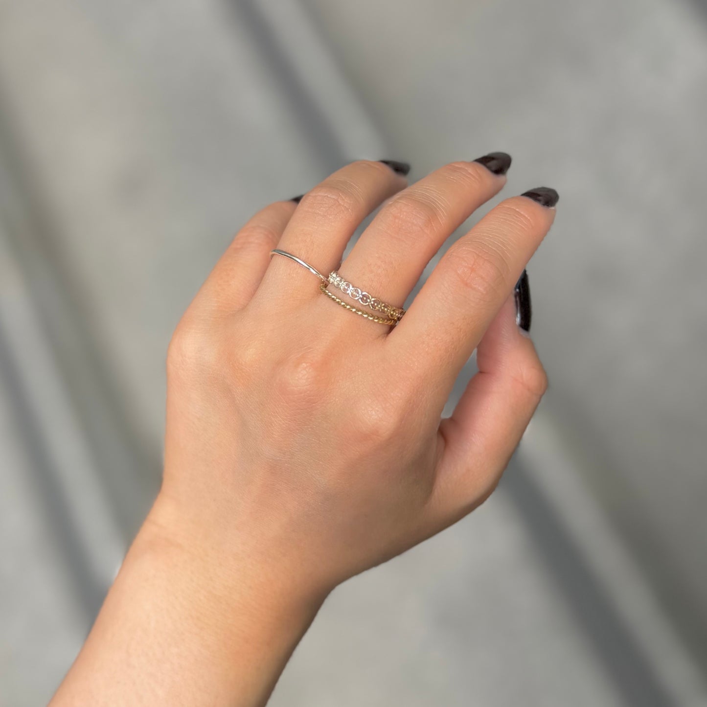 Silver925×brass stacking ring