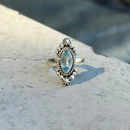 Blue topaz ring