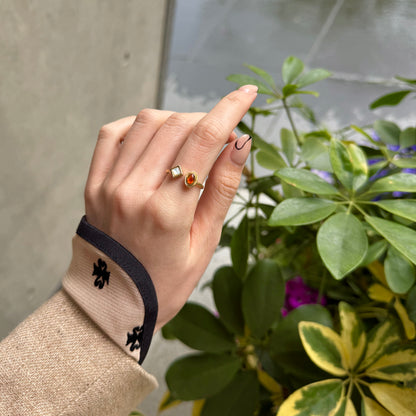 Brass 2stone ring 10