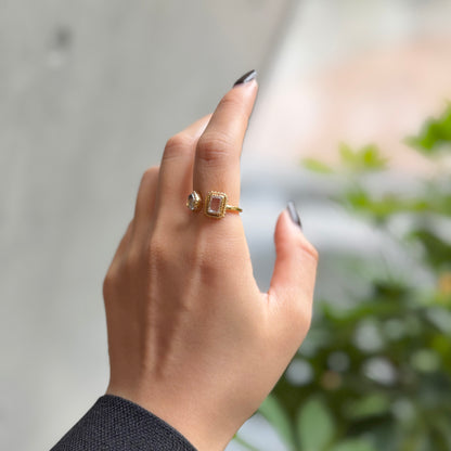 Brass 2stone ring 15