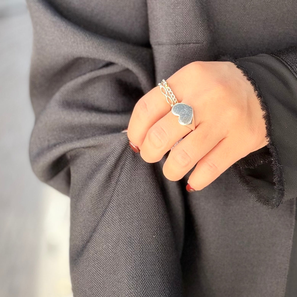 Heart plain ring 86