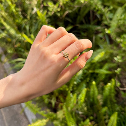 Flower plain ring 11